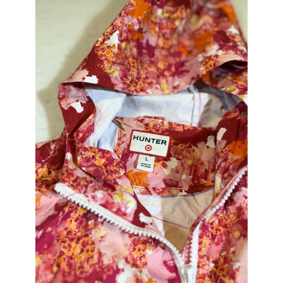 Hunter Kids Lightweight Hooded Jacket Abstract Print Zip Up Water Resistant - Picture 6 of 6